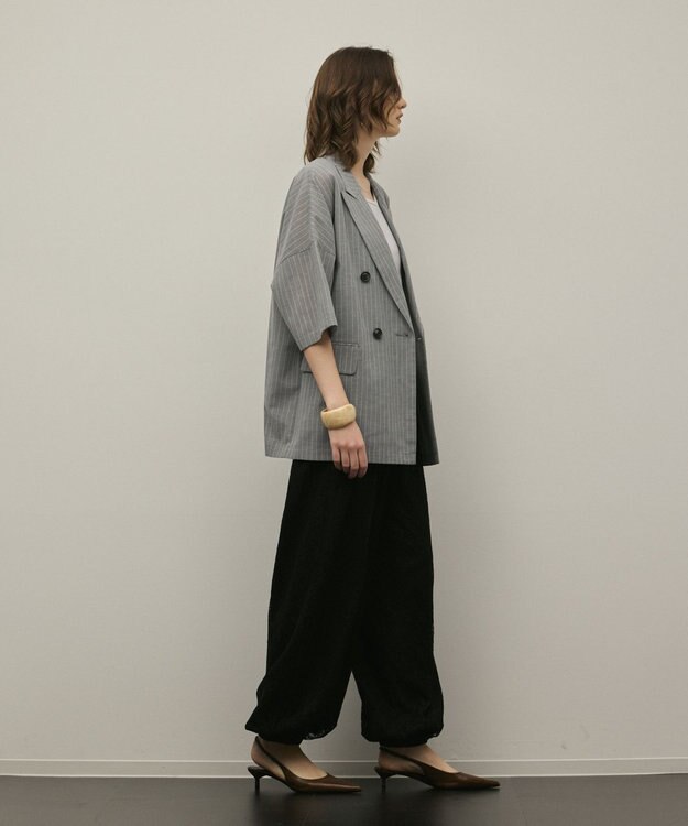 GRACE CONTINENTAL ドルマンテーラードジャケット ストライプ