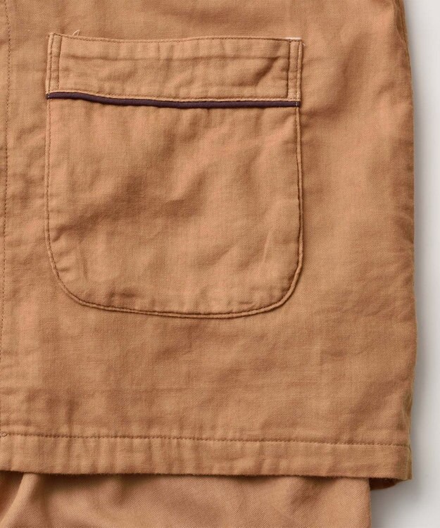 京和晒綿紗 【紗栄子さん愛用パジャマの色違い/UNISEX】ガーゼパジャマ 2重合わせ 柿渋 柿渋染め