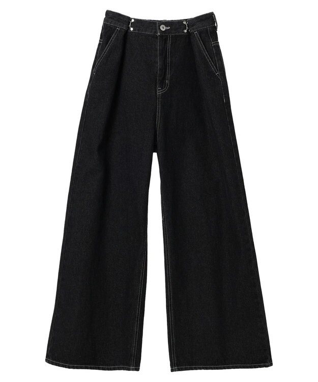 earth music&ecology タックホックデニムパンツ Black