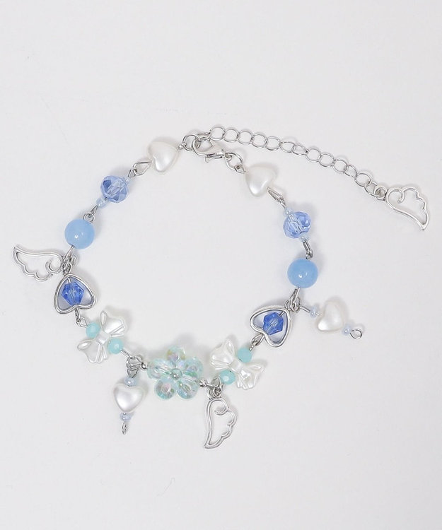 WEGO Lミックスモチーフビーズブレス ブルー