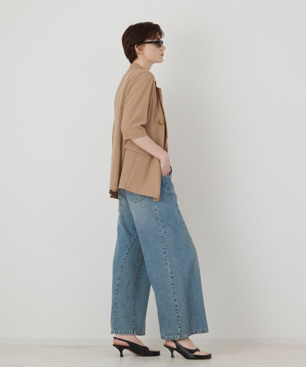 GRACE CONTINENTAL シアーハーフスリーブジャケット ベージュ