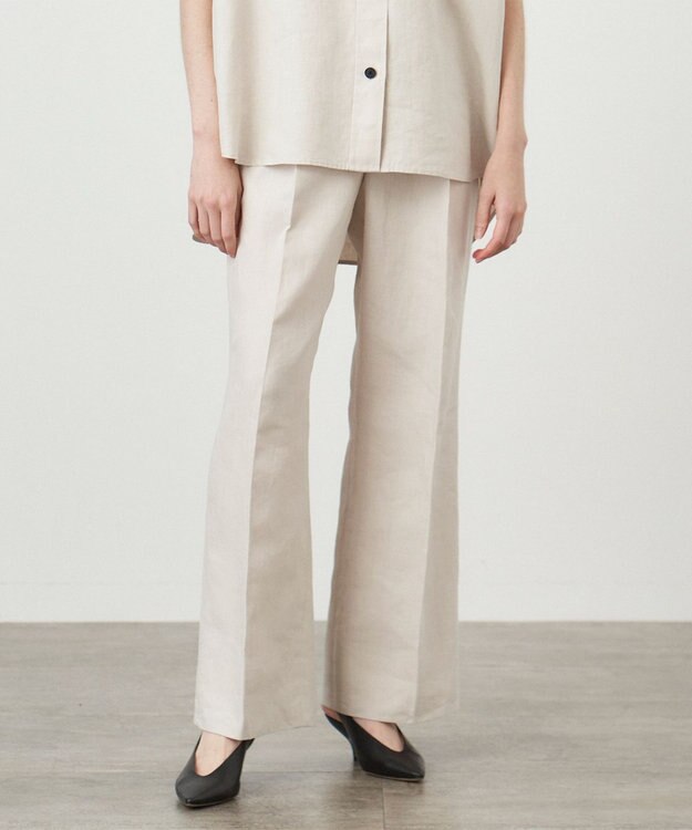 ATON LINEN WEATHER | タックパンツ WARM WHITE