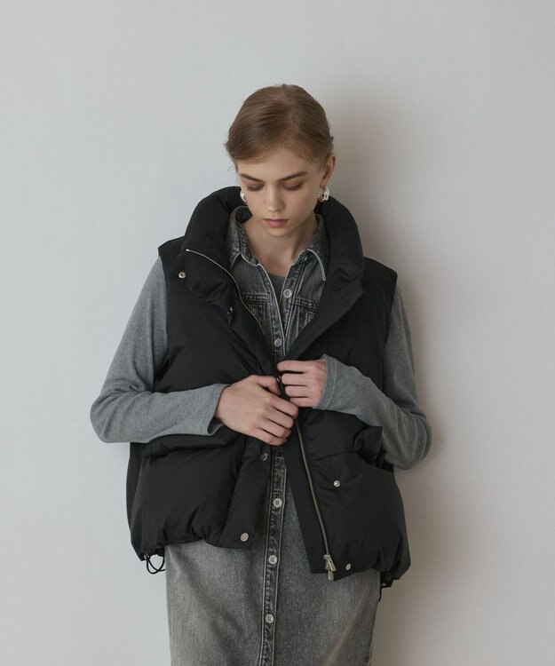 GRACE CONTINENTAL スタンドカラーダウンベスト ブラック