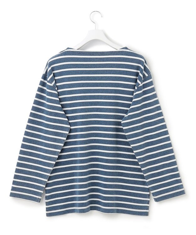 J.PRESS YORK STREET 【UNISEX】インディゴボーダーロングTシャツ サックスブルー系1