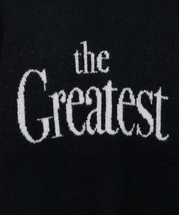 WEGO フラッフィーロゴジャガードニットプルオーバー ブラック