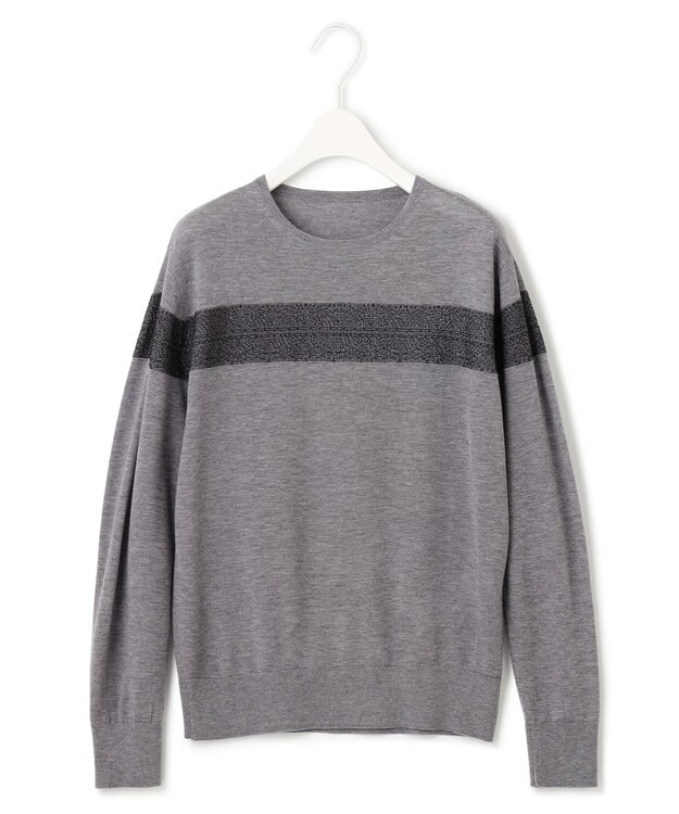 ICB L 【洗える】 レースコンビハイゲージ プルオーバー グレー系