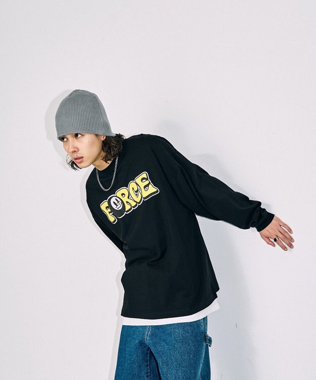 WEGO 【SETITEM】アクセ付きグラフィックロンT ブラックその他