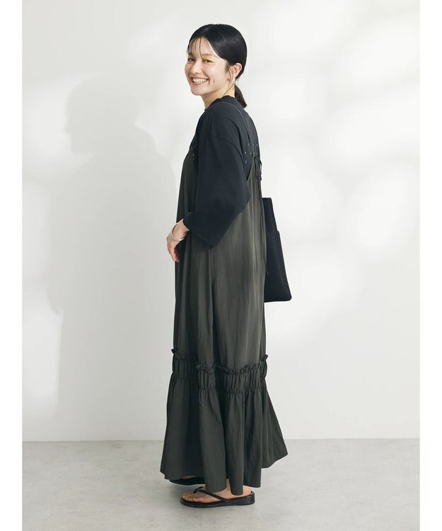 CRAFT STANDARD BOUTIQUE 切替ティアードキャミワンピース Charcoal Gray