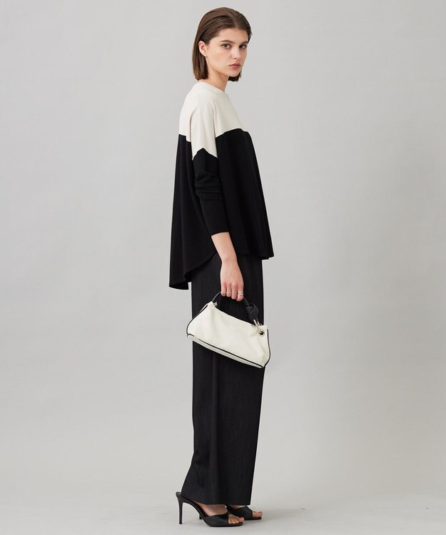 ICB 【洗える】ヴィスコースワイド プルオーバー トープ×ブラック系