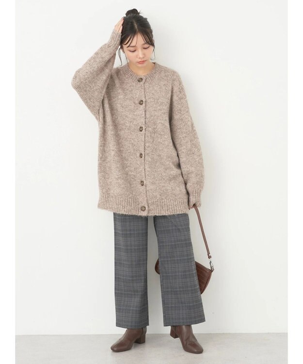 earth music&ecology ファンシーヤーンメランジカーディガン Mocha