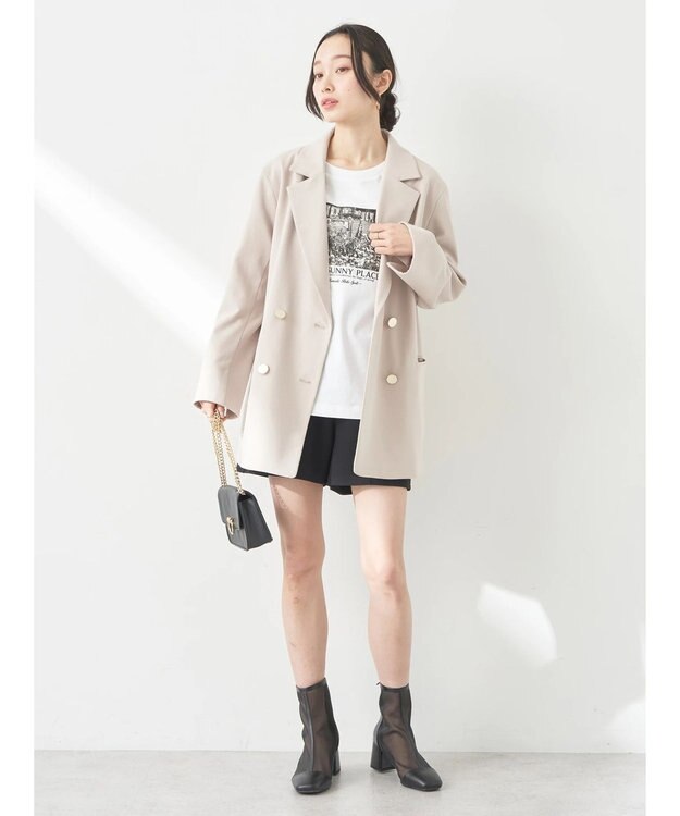 earth music&ecology ダブルテーラードジャケット Beige