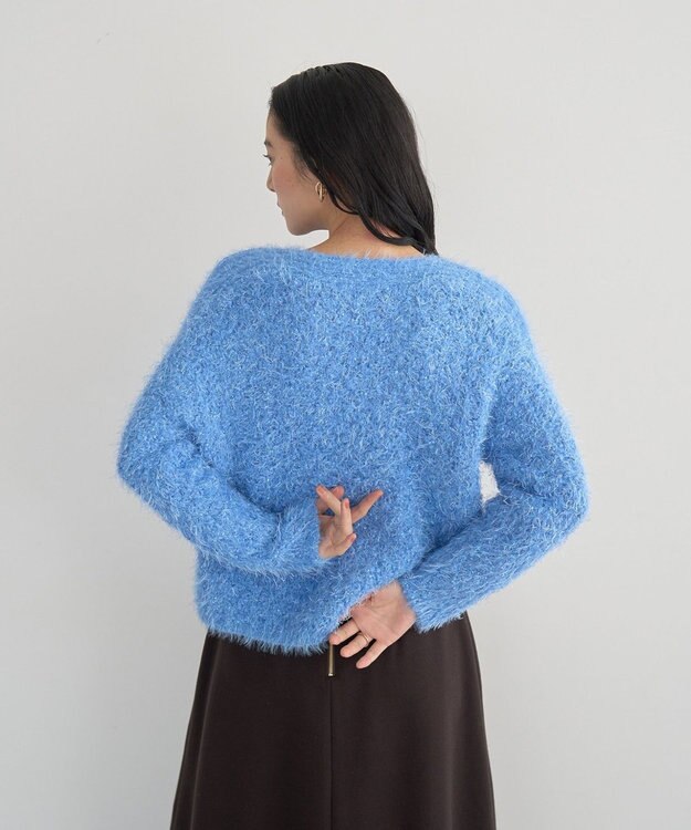 YECCA VECCA フェザーモールニット Blue