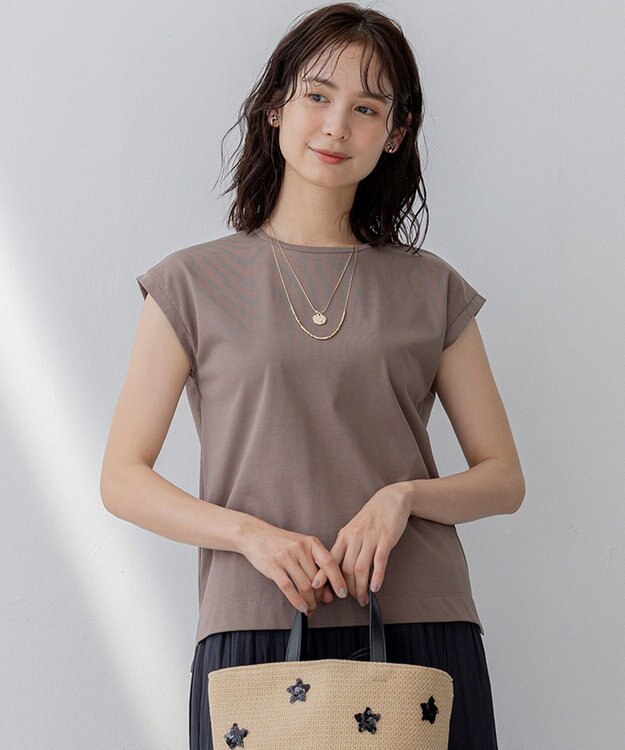 組曲 L フレンチスリーブカットソー モカグレー系