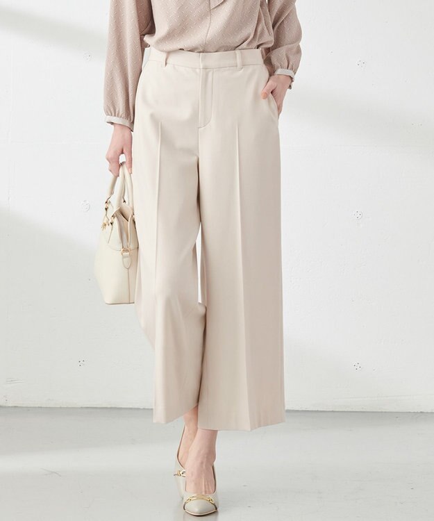 ANY SIS 【保温性あり/洗える】サーモ 2WAYストレッチ ワイドパンツ アイボリー