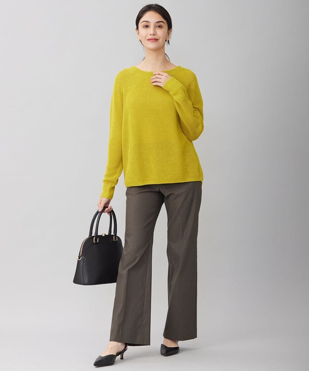 自由区 【接触冷感・UVカット・吸水速乾・洗える】シェルタリングオックスストレート パンツ スレート