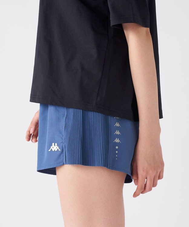 OP／FILA 【Kappa】プリーツ スポーツショートパンツ ブルー