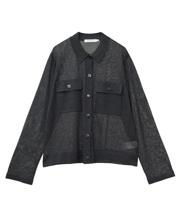 AMERICAN HOLIC シアー襟付きカーディガン Black