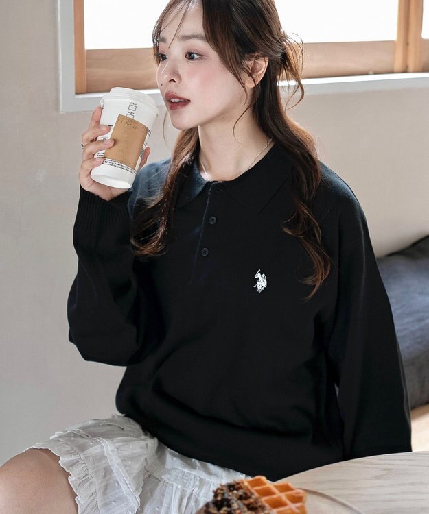 WEGO 【25年秋冬新作/ユニセックス着用ITEM/MLサイズ展開】別注USPOLOニットポロ