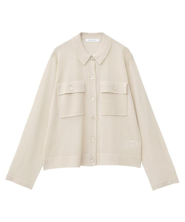 AMERICAN HOLIC シアー襟付きカーディガン Ecru