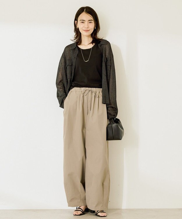 AMERICAN HOLIC シアー襟付きカーディガン Black