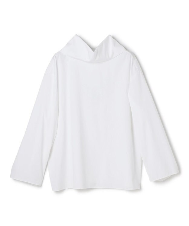 BEIGE， 【洗える】PERRY / コットンロールカラープルオーバーブラウス White