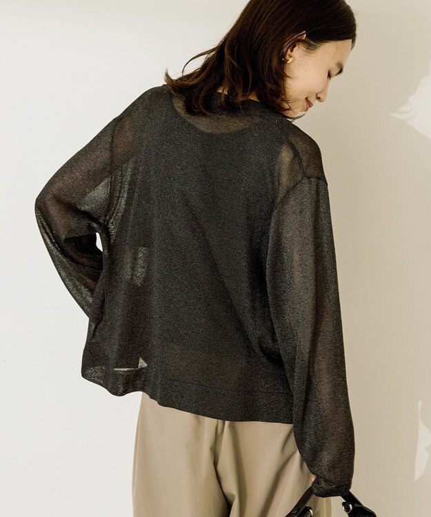 AMERICAN HOLIC シアー襟付きカーディガン Black