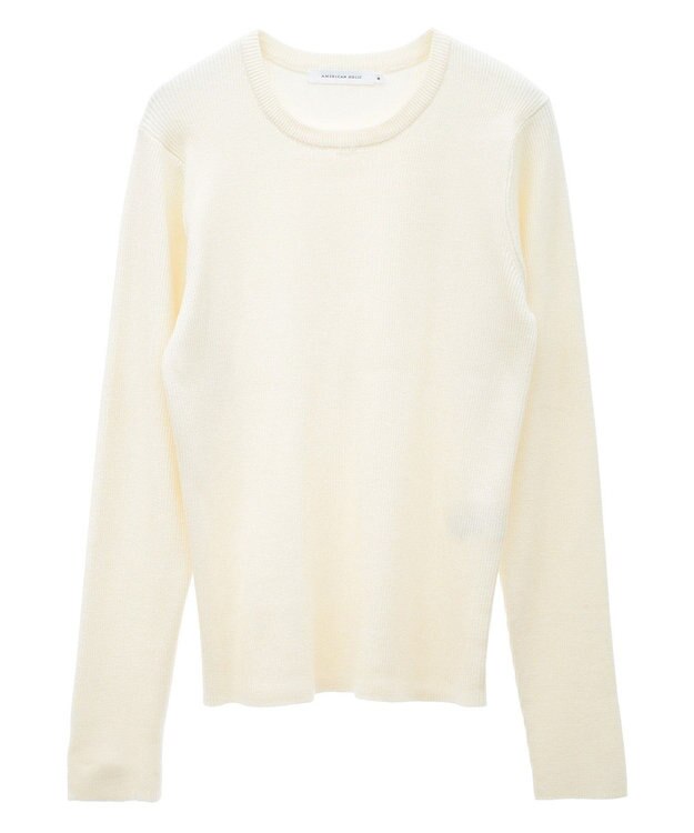 AMERICAN HOLIC バイパチクルーネックリブニットプルオーバー Ivory