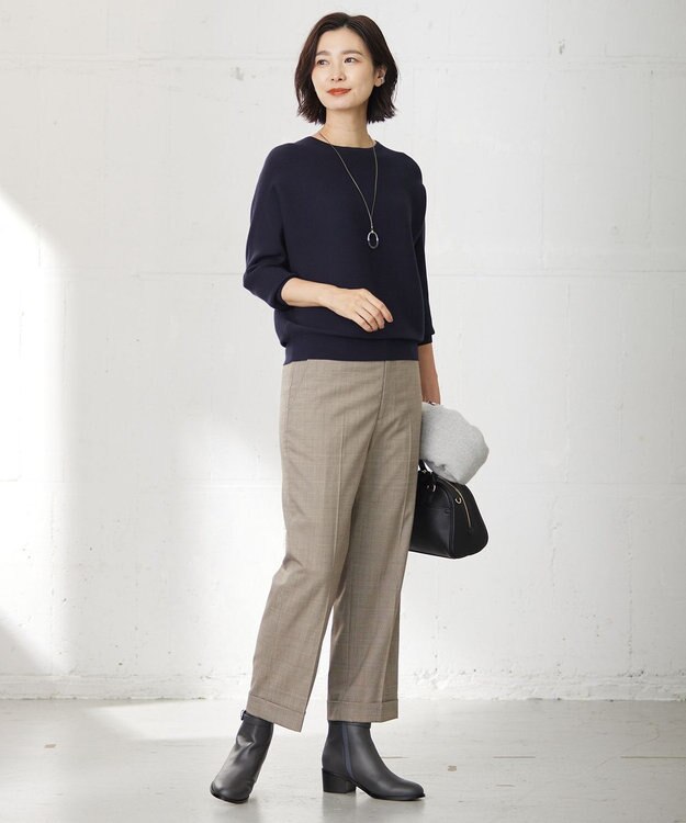 J.PRESS LADIES リバーシブル エポ リング ネックレス ネイビー系