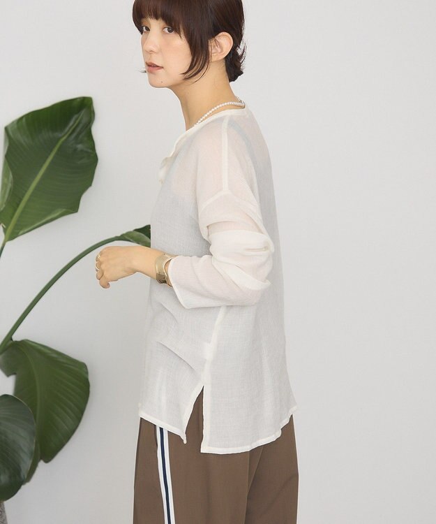 AMERICAN HOLIC 楊柳シアーブラウス Off White