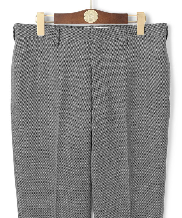 J.PRESS MEN 【KING SIZE】【Peppin Merino Comfort】【ウォッシャブル可 / 折り目加工】バーズアイ スラックス / ノータック ライトグレー系