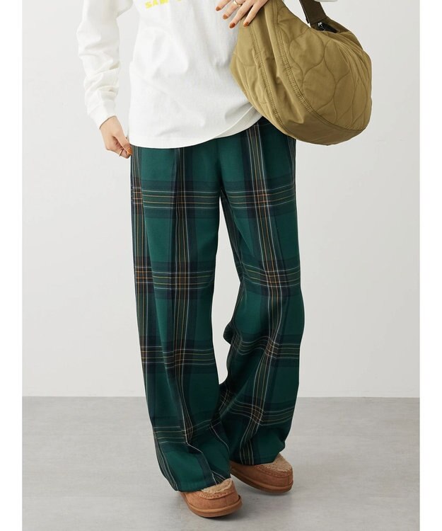 CRAFT STANDARD BOUTIQUE センタープレスチェックパンツ Check Green