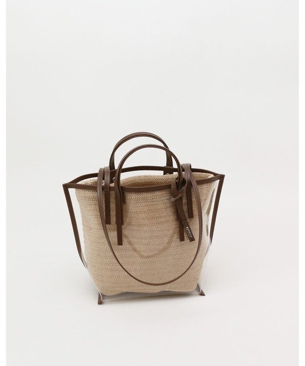 MORROW by thank 【軽量】CECILY OW 2way バッグ 1インナーSET ブラウン X N.ラフィア