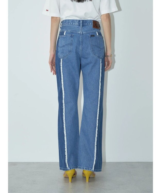 earth music&ecology Ｌｅｅ×ｅ．ｍ．ａ．ｅ　切替デニムフレアパンツ Indigo