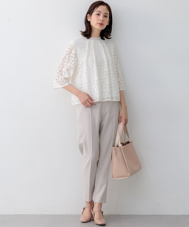 組曲 シュットクロステーパード パンツ サンドベージュ系