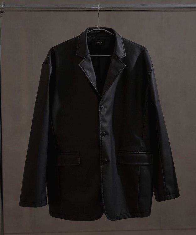 WEGO PUシングルテーラードジャケット ブラック