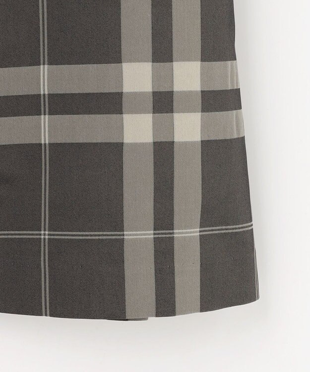 J.PRESS LADIES S ブロックチェックジャガード フレア スカート ブラック×ベージュ系