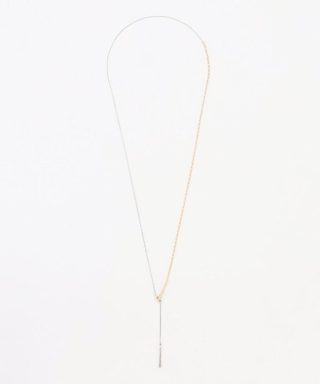 J.PRESS LADIES コンビチェーン ラリエット ネックレス ゴールド×シルバー系