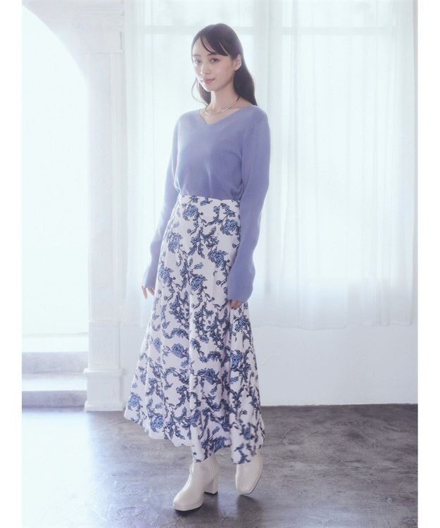 earth music&ecology バックレースアップスカート Ecru