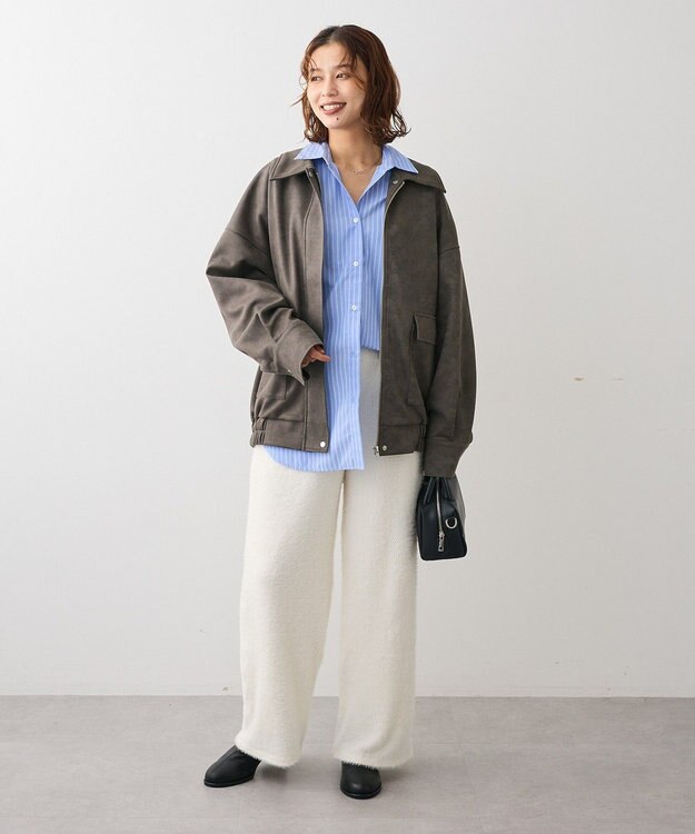 Green Parks ・ＥＬＥＮＣＡＲＥ　ＤＵＥ　スエードポンチブルゾン Charcoal Gray