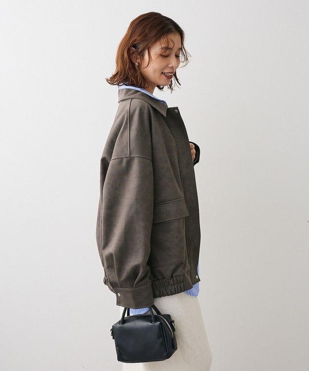 Green Parks ・ＥＬＥＮＣＡＲＥ　ＤＵＥ　スエードポンチブルゾン Charcoal Gray