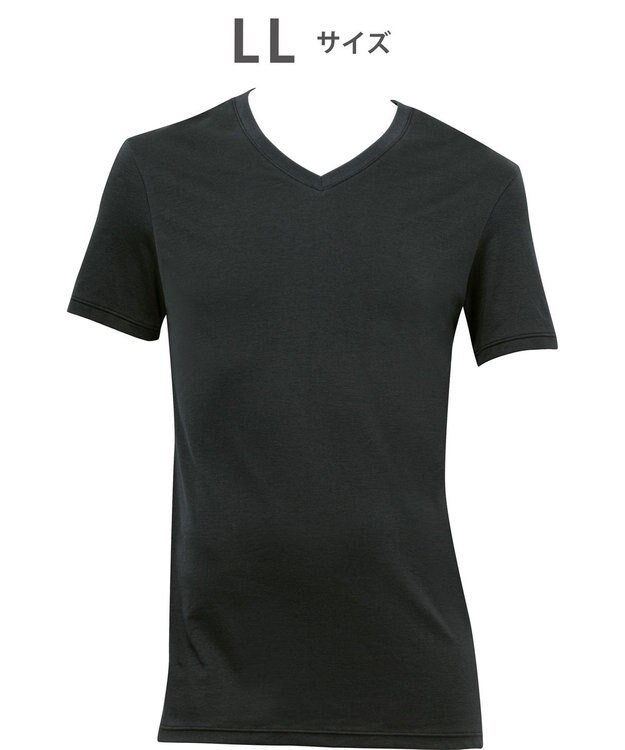 WACOAL MEN WACOAL MEN あったかインナー Vネック 3分袖 綿100％ 保温性 やわらかさが続く 静電気が起こりにくい 毛玉になりにくい 後裾長め設計 インナー メンズ WL5102 /ワコールメン ブラック