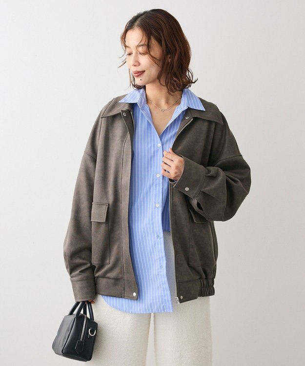 Green Parks ・ＥＬＥＮＣＡＲＥ　ＤＵＥ　スエードポンチブルゾン Charcoal Gray