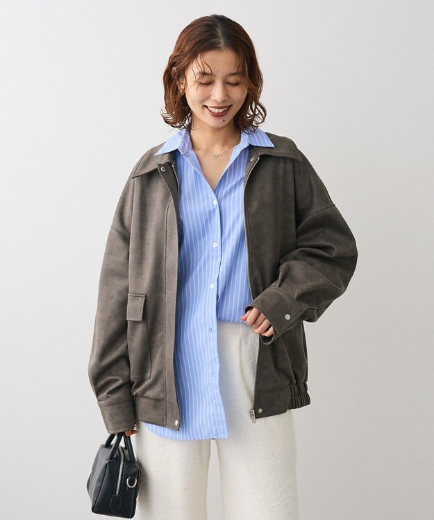 Green Parks ・ＥＬＥＮＣＡＲＥ　ＤＵＥ　スエードポンチブルゾン Charcoal Gray