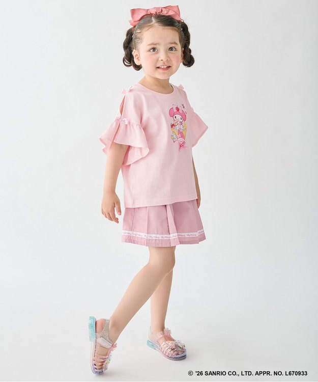 ANY KIDS 【サンリオキャラクターズ×ANY KIDS】ひんやり ファンシーフリル袖Tシャツ マイメロディ×ピンク