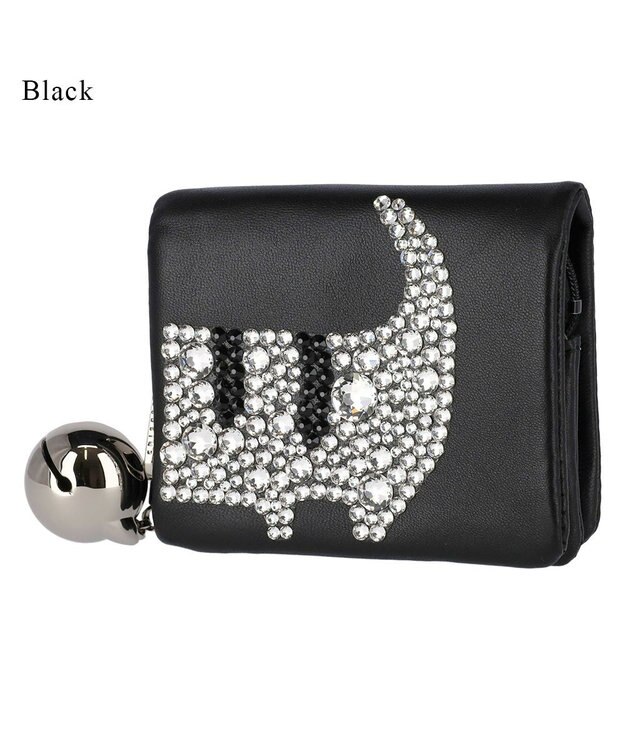 tsumori chisato CARRY キラネコ　ミニ財布　2つ折り財布 ブラック