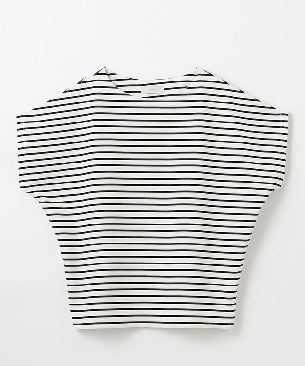 ANY 【洗濯機可/接触冷感/UVカット/アンチピリング】ドライポンチフレンチスリーブプルオーバー オフベース×ブラック