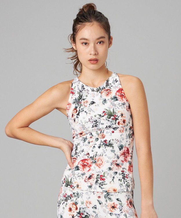 Chacott Chacott BALANCE ホリデーローズブラトップ ホワイトプリント