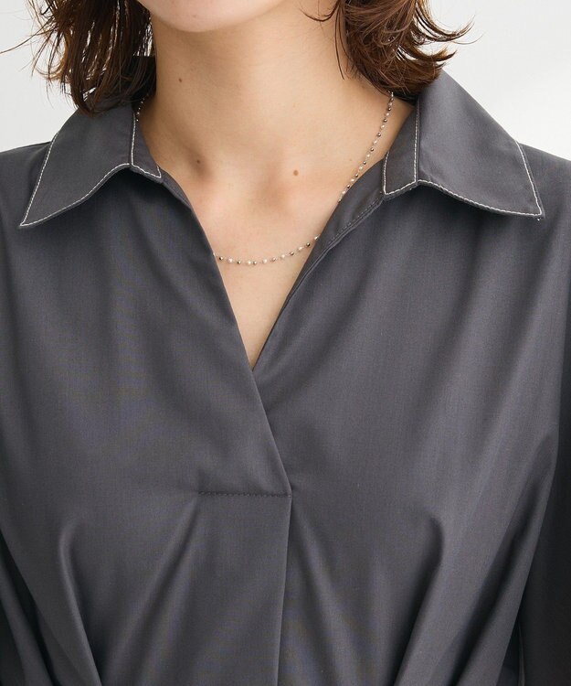 Green Parks ・ＥＬＥＮＣＡＲＥ　ＤＵＥ　スキッパーワンピース Charcoal Gray