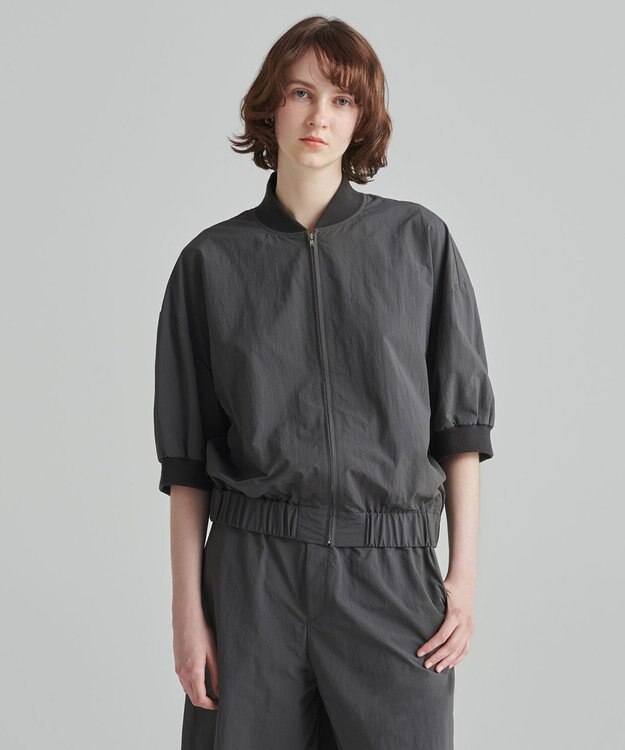 NAVE 【ReNAVE　撥水機能・UVカット・透湿・接触冷感・洗える】ナイロンタスランブルゾン グレー系