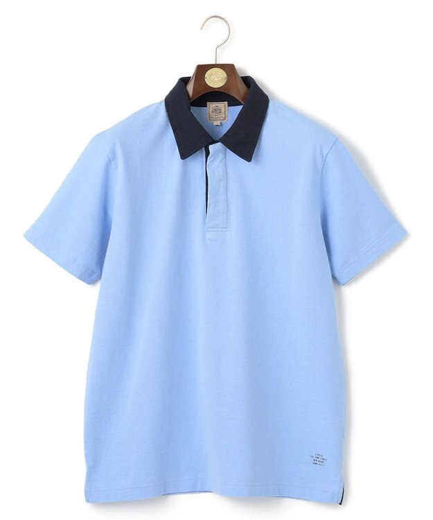 J.PRESS MEN バイカラーラガー ポロシャツ サックスブルー系